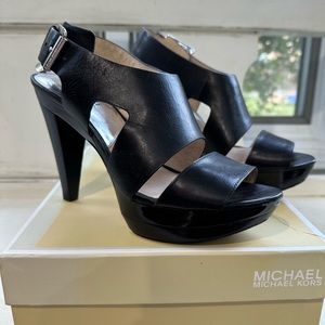 Michael Kors Carla Platform black heels, size 9.5